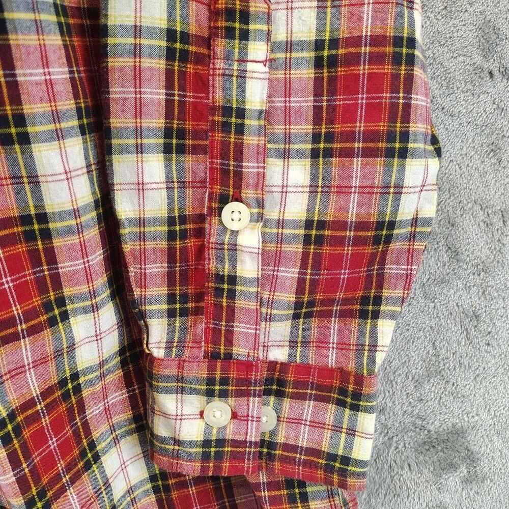 Carhartt Mens Sz M Red Black White Button Down Shirt Long Sleeve Plaid Casual - Picture 11 of 13